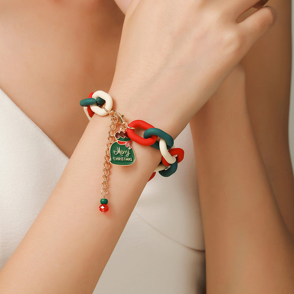Creative Christmas Metal Chain Bracelet For Women Men Santa Claus Christmas Tree Snowflake Snowman Pearl Bangles New Year Gifts Creative Christmas Metal Chain Bracelet For Women Men Santa Claus Christmas Tree Snowflake Snowman Pearl Bangles New Year Gifts